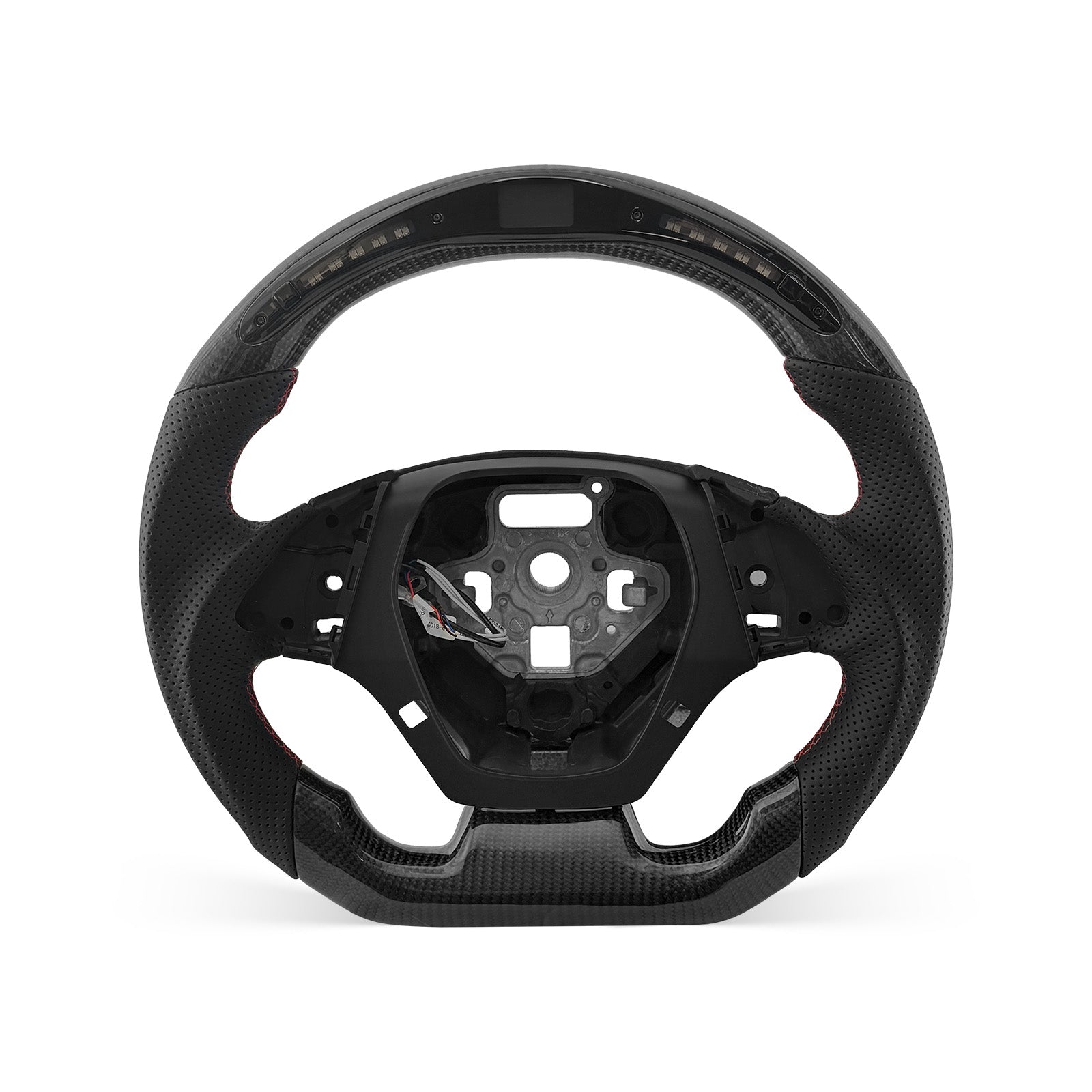 CHEVROLET Camaro 2016-2026 steering wheel, Style 01 · 3K Gloss Carbon Fiber · Perforated Leather · LED · With Paddle Opening