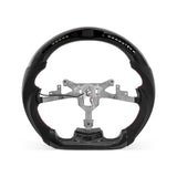 Corvette C6 2005-2013 steering wheel, Style 01 · 3K Gloss Carbon Fiber · Perforated Leather · LED · Universal Paddle Compatibility