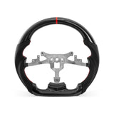 Corvette C6 2005-2013 steering wheel, Style 02 · 3K Gloss Carbon Fiber · Perforated Leather · Universal Paddle Compatibility