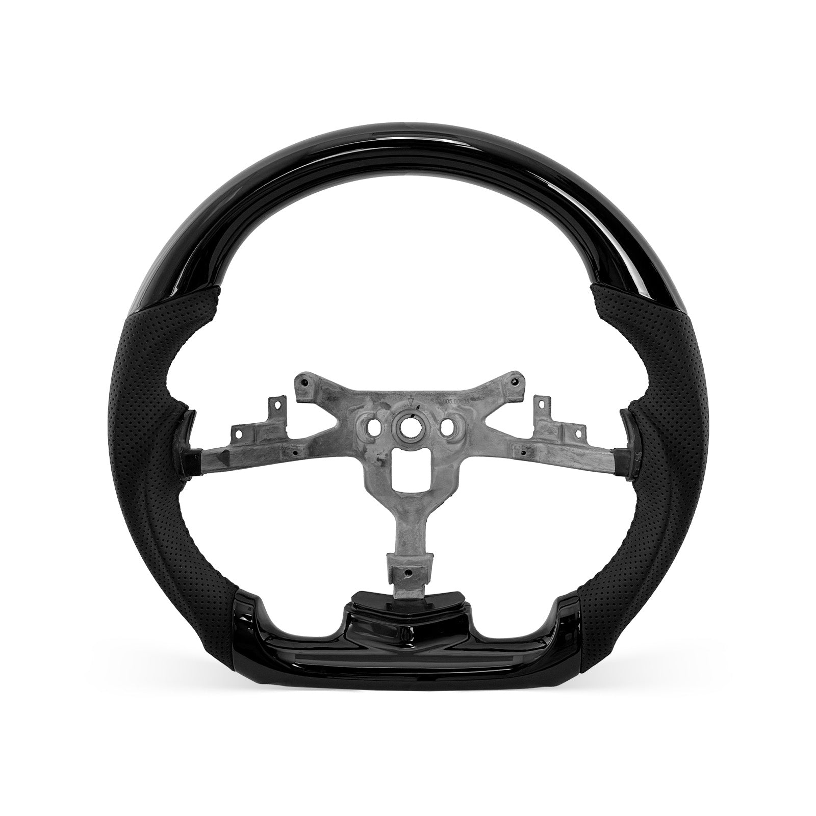 Corvette C6 2005-2013 steering wheel, Style 04 · Gloss Black · Perforated Leather · Universal Paddle Compatibility