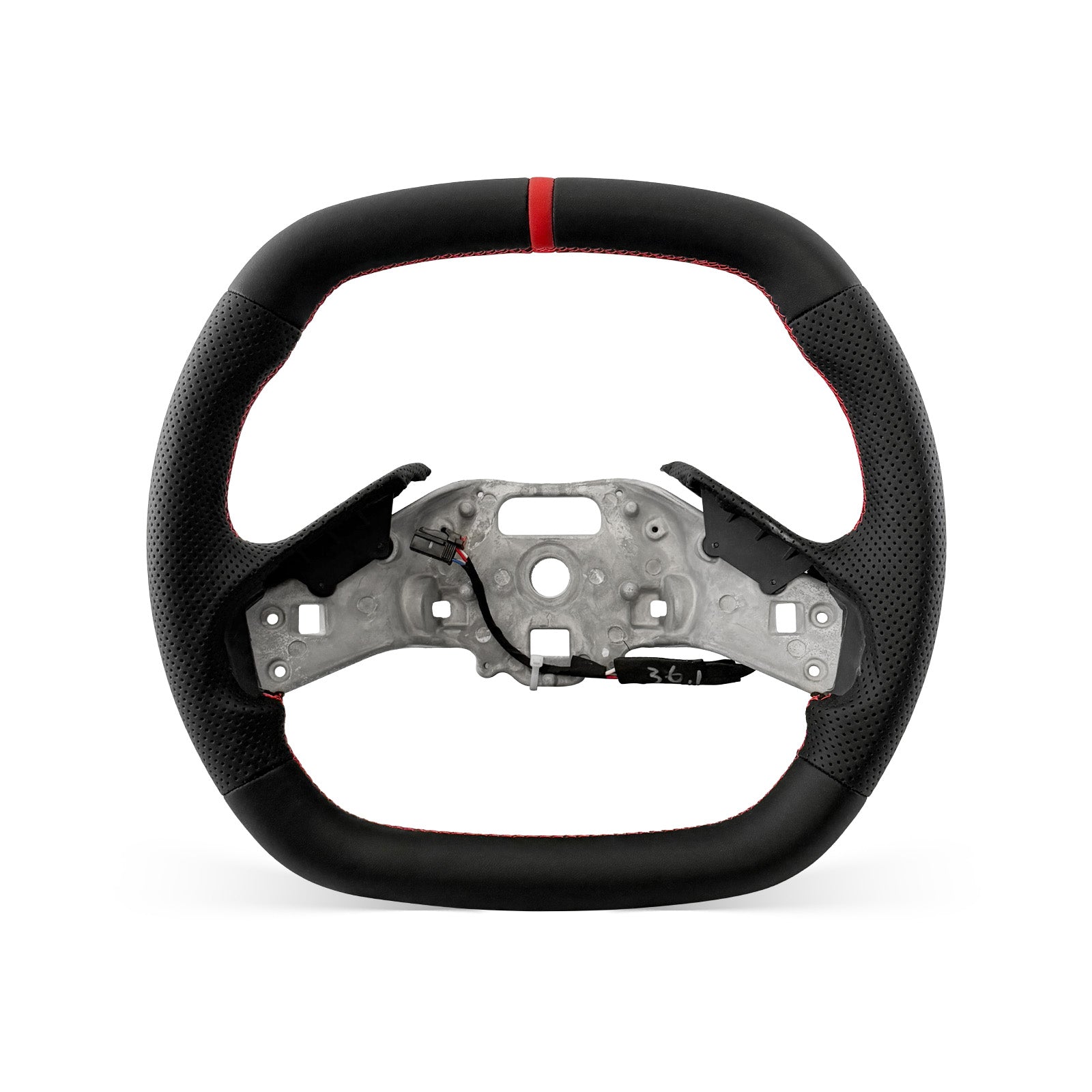Corvette C8 2020-2026 steering wheel, Style 02 · Full Leather · Perforated Leather · Heated · Universal Paddle Compatibility