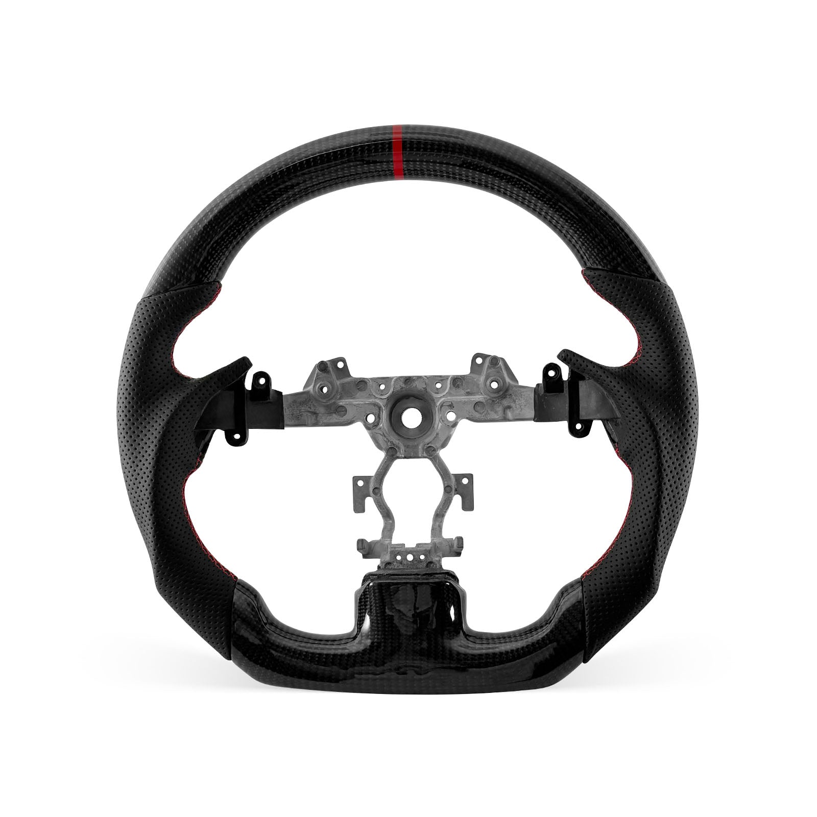 Infiniti G37 2008-2015 steering wheel, Style 01 · 3K Gloss Carbon Fiber · Perforated Leather · Universal Paddle Compatibility