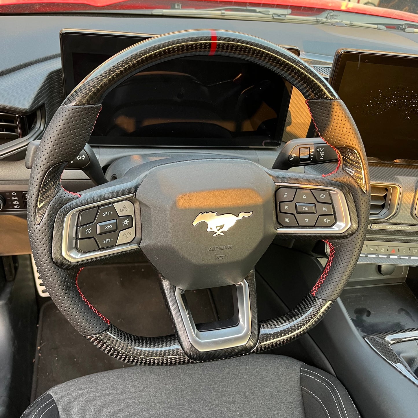 2024 Ford Mustang Custom Forge Carbon Steering Wheel | Performance Track focus Design