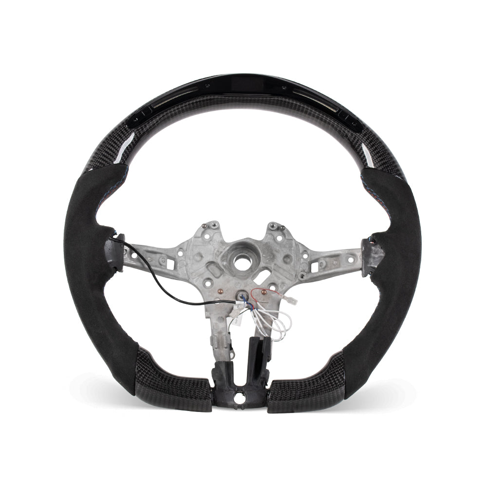 D-CARBON BMW F Series Alcantara  Steering Wheel With LED Race Display