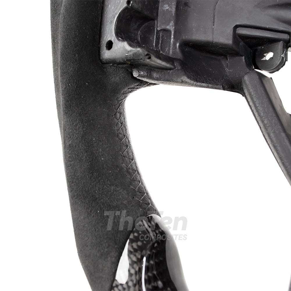 D-CARBON 2015-2020 FORD F150 Raptor II GLOSS CARBON FIBER & ALCANTARA STEERING WHEEL