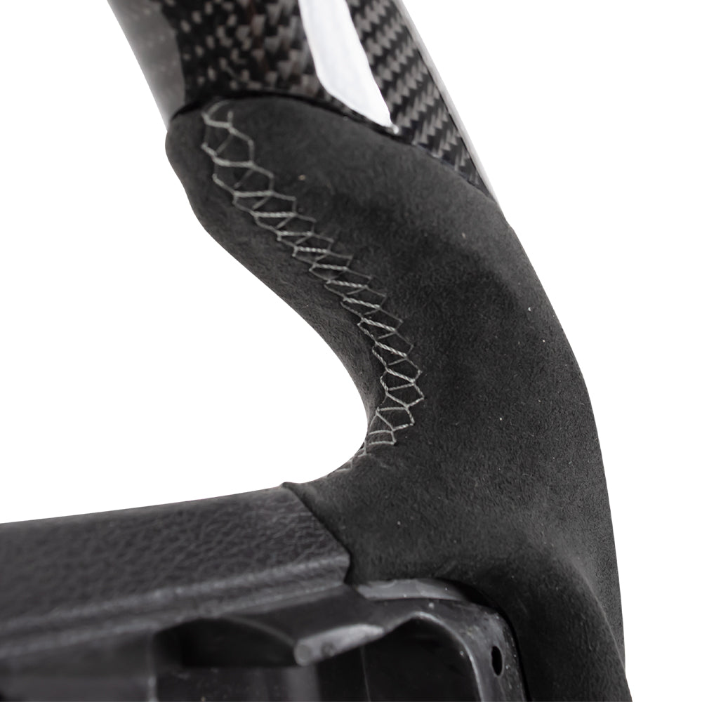 D-CARBON 2015-2020 FORD F150 Raptor II IN GLOSS CARBON FIBER STEERING WHEEL WITH LED RACE DISPLAY & ALCANTARA GRIP