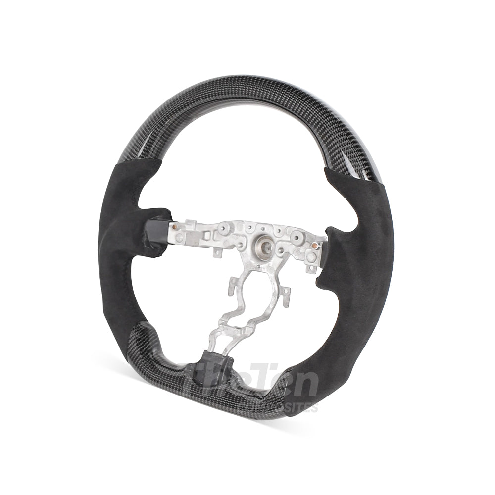 D-CARBON NISSAN 370Z GLOSSY CARBON FIBER ALCANTARA STEERING WHEEL