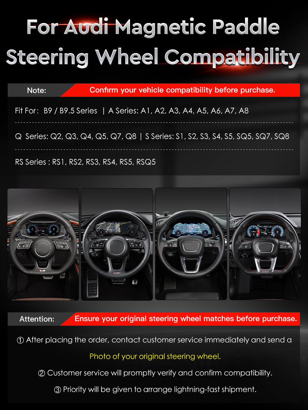 Carbon Fiber Magnetic Paddle Shifters For Audi B9