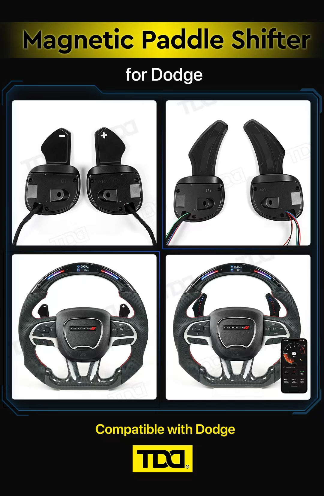 2015-2023 Dodge-Charger/Challenger/Durango Chrysler - Chrysler 300 / 300CMagnetic Paddle Shifters