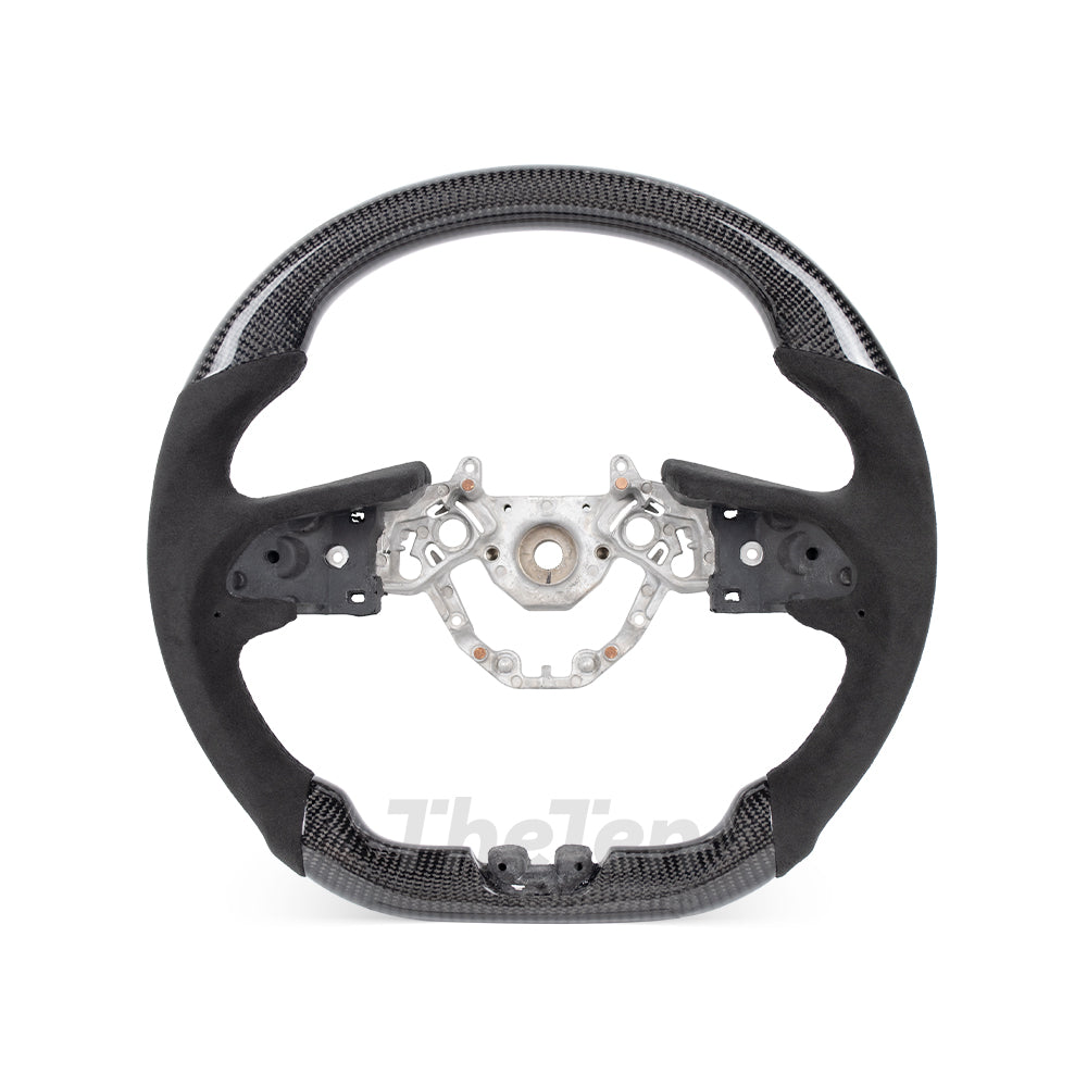 D-CARBON NISSAN GTR 2016-2024 GLOSSY CARBON FIBER ALCANTARA STEERING WHEEL
