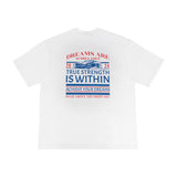 THETEN×AMCC LOGO T-SHIRT - "DREAMS ARE ACHIEVABLE" (WHITE)