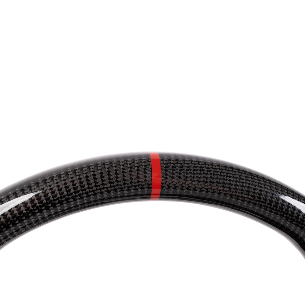 D-CARBON 2019+ DODGE RAM TRX FLAT BOTTOM STEERING WHEEL IN GLOSS CARBON & NAPPA PERFORATED LEATHER