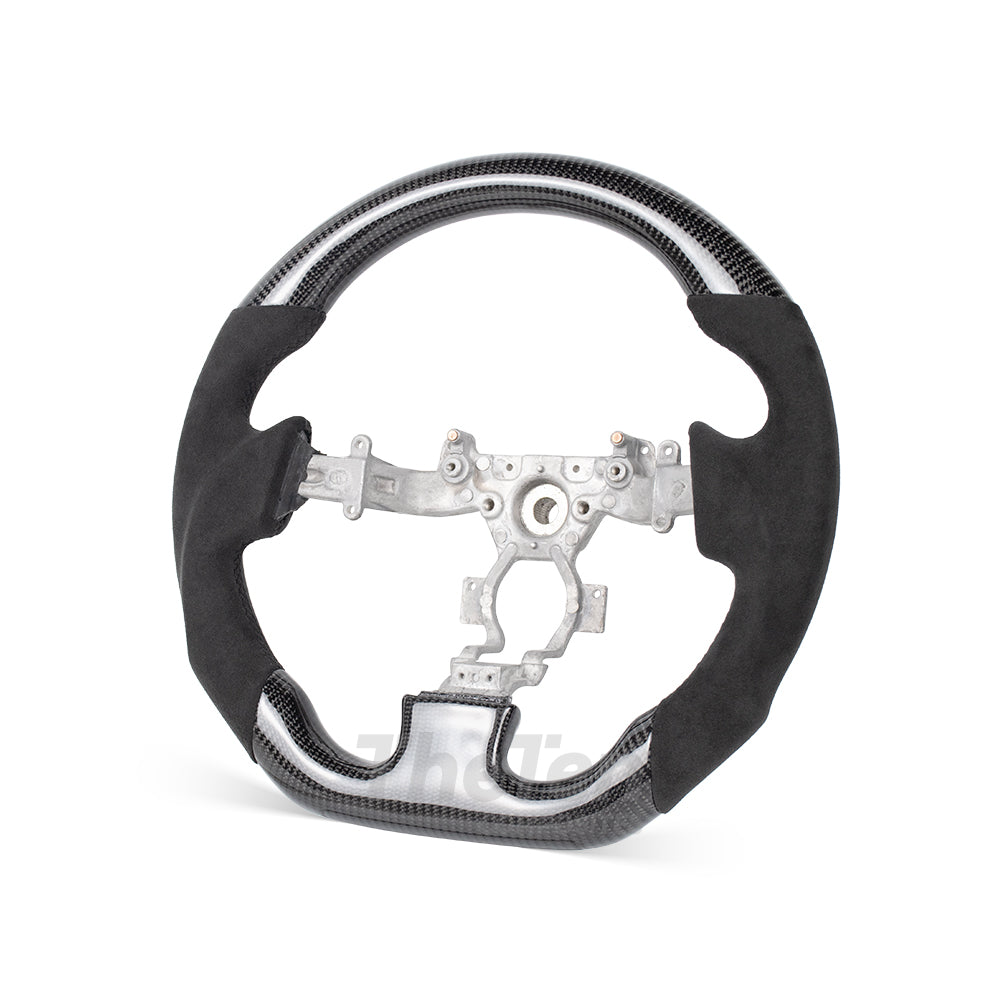 D-CARBON NISSAN GTR 2007-2016 GLOSSY CARBON FIBER ALCANTARA STEERING WHEEL
