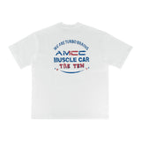 THETEN×AMCC LOGO T-SHIRT -  MUCLE CAR “WE ARE TURBO BRAINS” (WHITE)