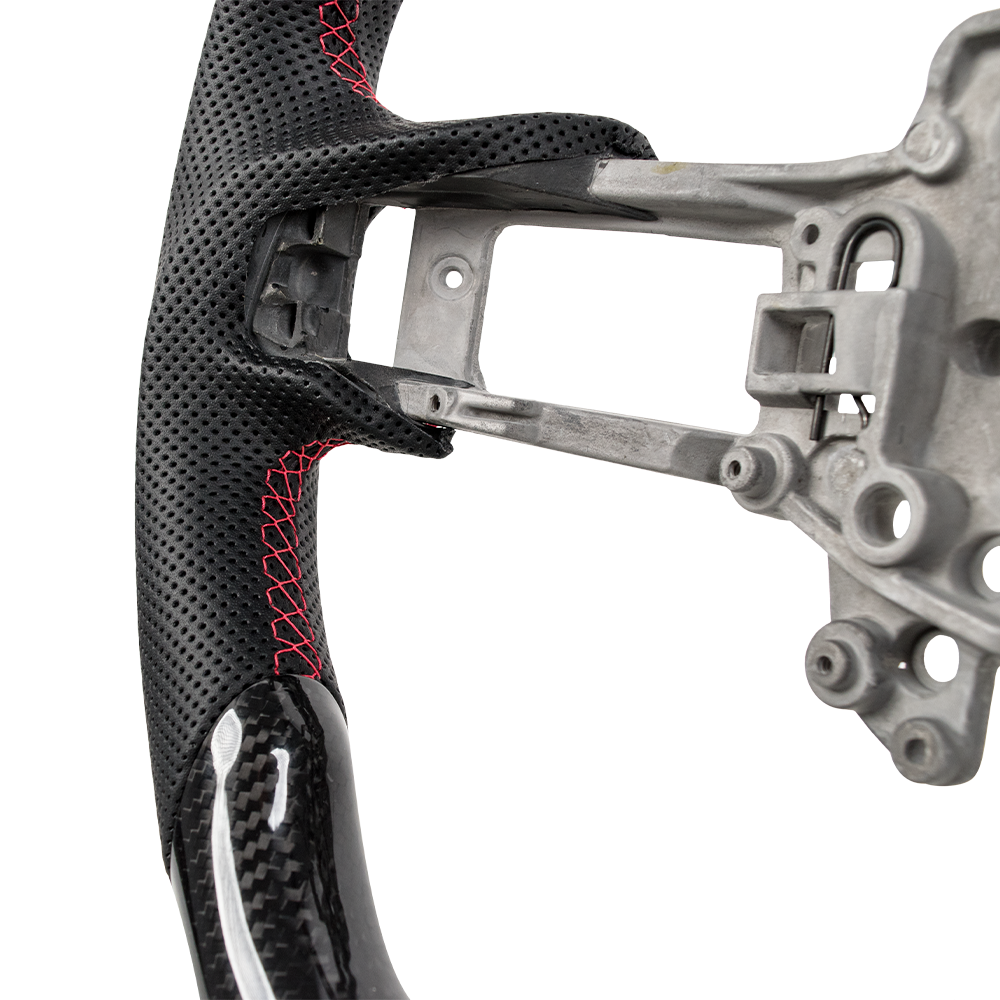 D-CARBON 2015–2017 Ford Mustang Carbon Fiber & Perforated Leather Steering Wheel