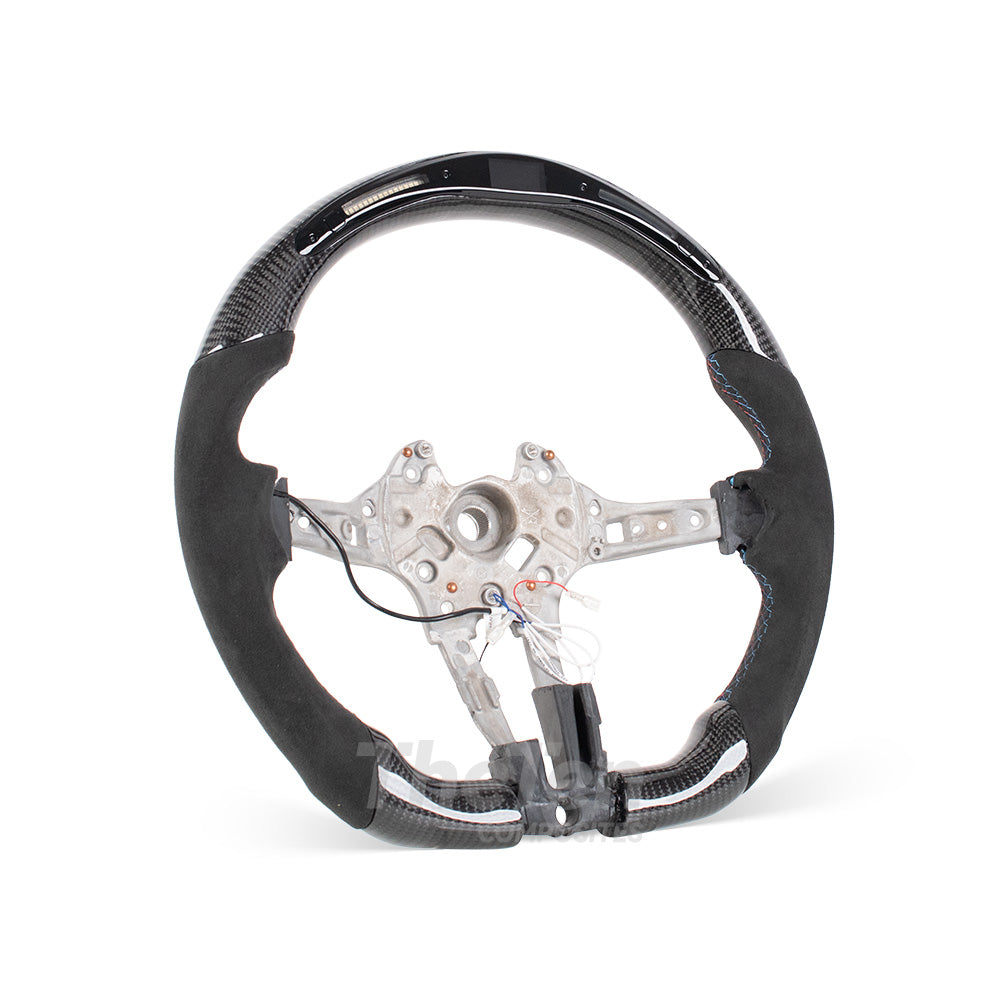 D-CARBON LED RPM CARBON FIBER ALCANTARA STEERING WHEEL FIT FOR BMW F SERIES