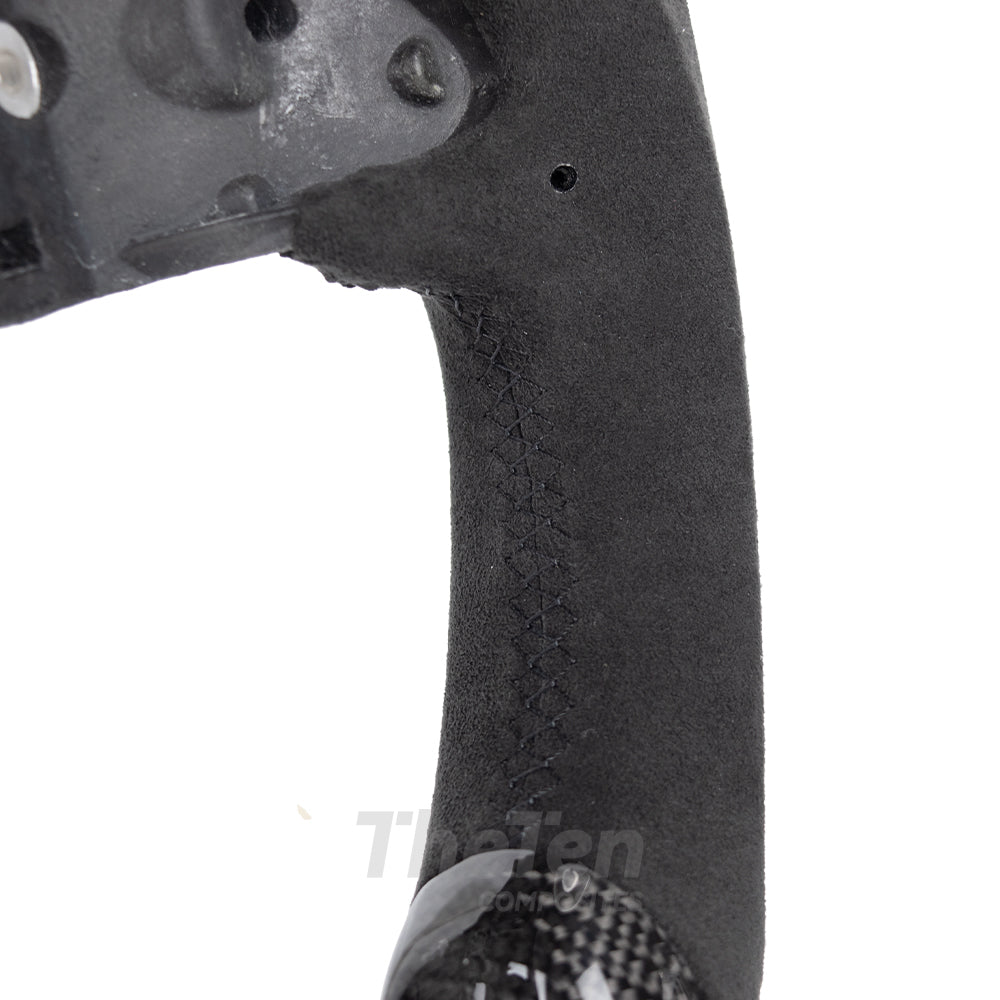 D-CARBON NISSAN GTR 2016-2024 GLOSSY CARBON FIBER ALCANTARA STEERING WHEEL