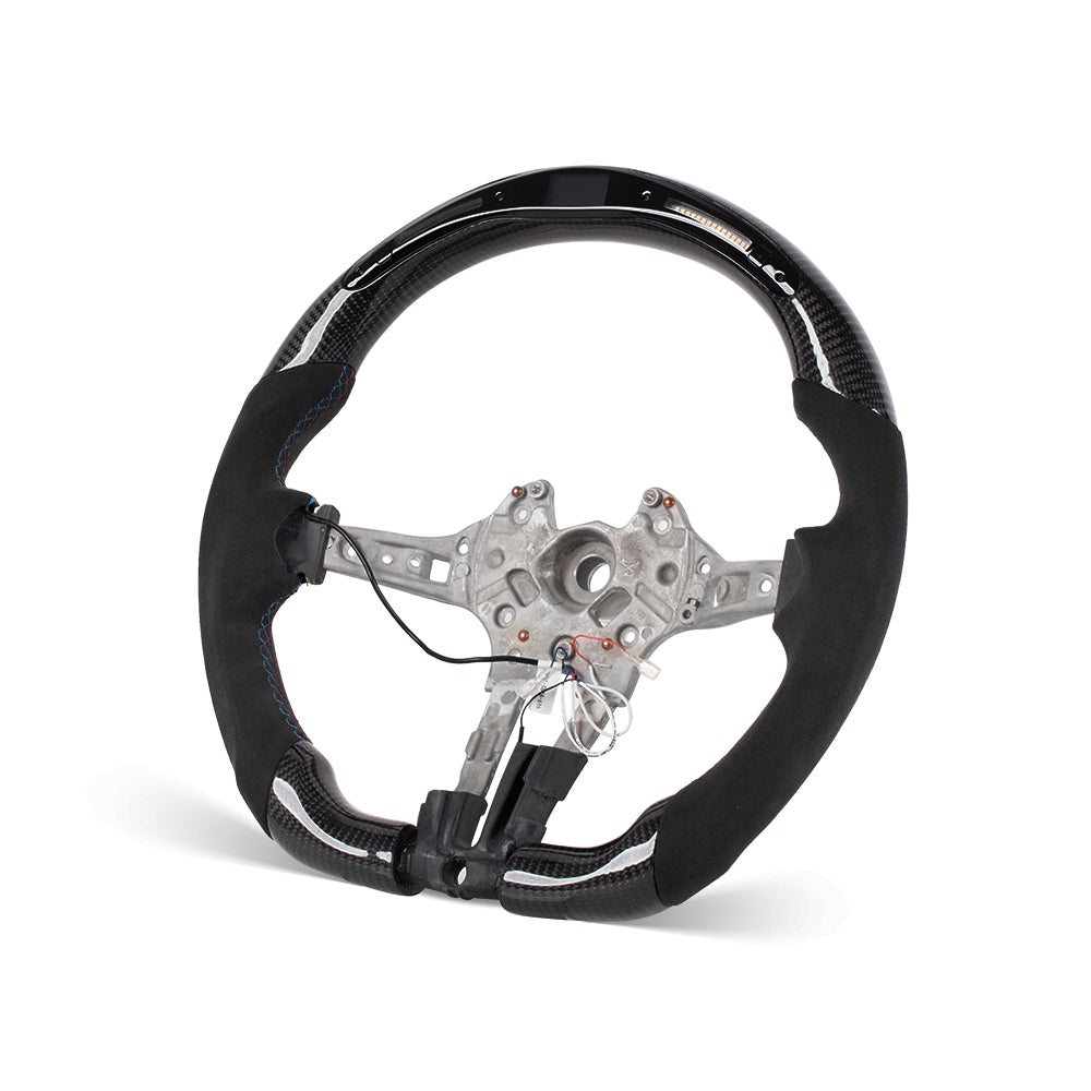 D-CARBON BMW F Series Alcantara  Steering Wheel With LED Race Display