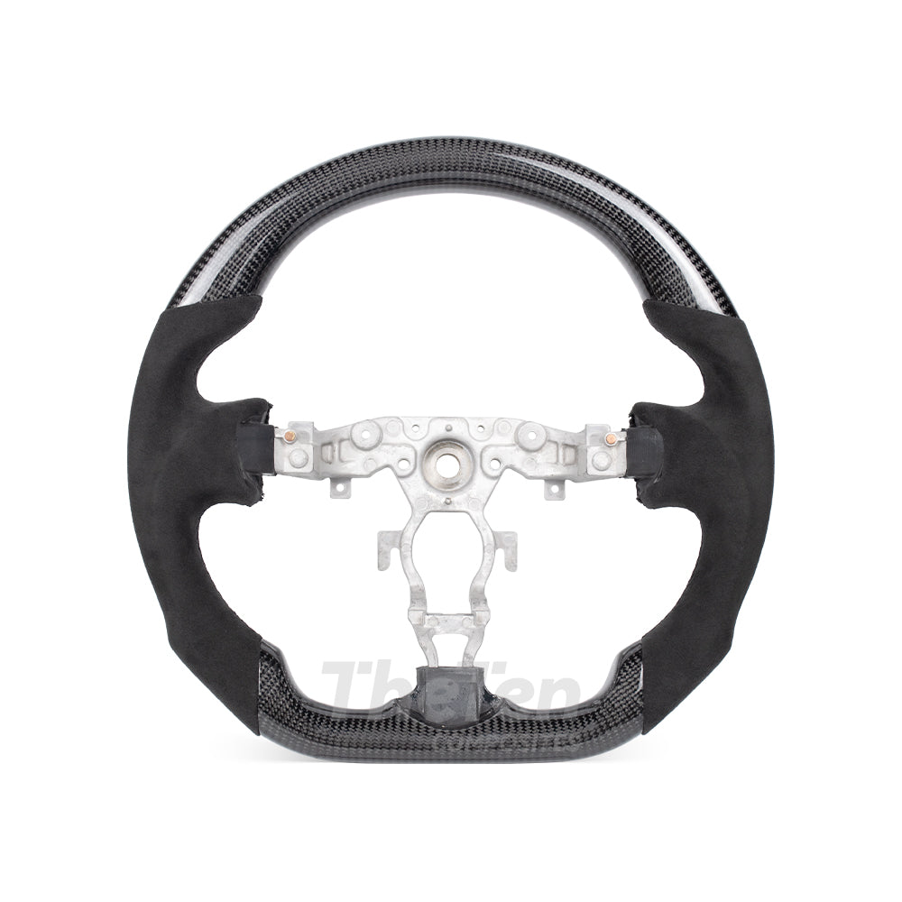 D-CARBON NISSAN 370Z GLOSSY CARBON FIBER ALCANTARA STEERING WHEEL