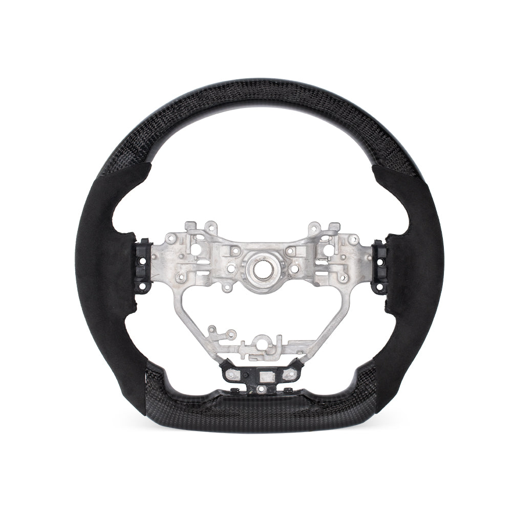 D-CARBON Lexus IS 2013–2023 Alcantara Carbon Fiber Flat Bottom Steering Wheel with LED RPM Display
