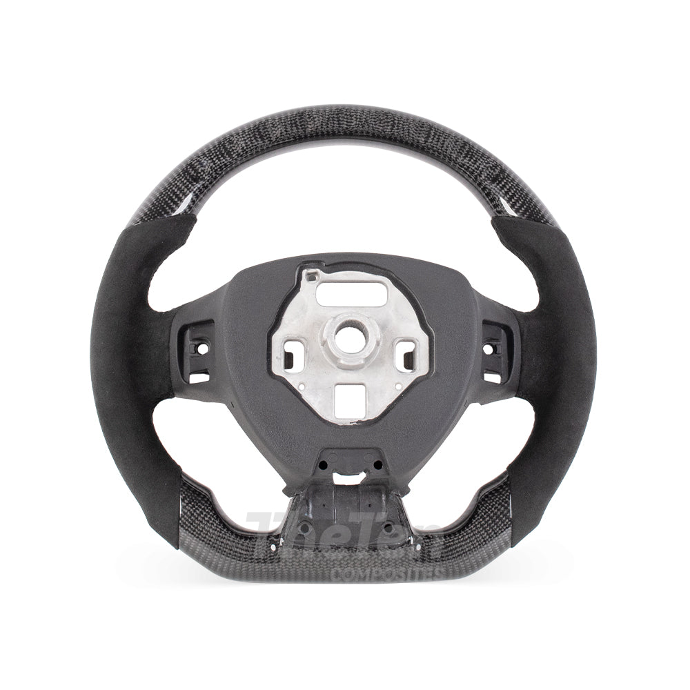 D-CARBON CHEVROLET 2016 CAMARO FLAT BOTTOM GLOSS CARBON FIBER & ALCANTARA STEERING WHEEL