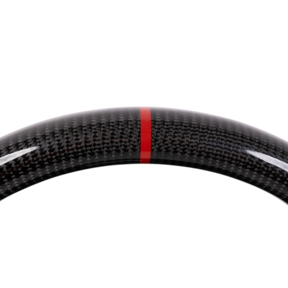 2014-2019 Corvette C7 Flat Vottom Steering Wheel - Gloss Carbon FIber & Perforated Nappa Leather