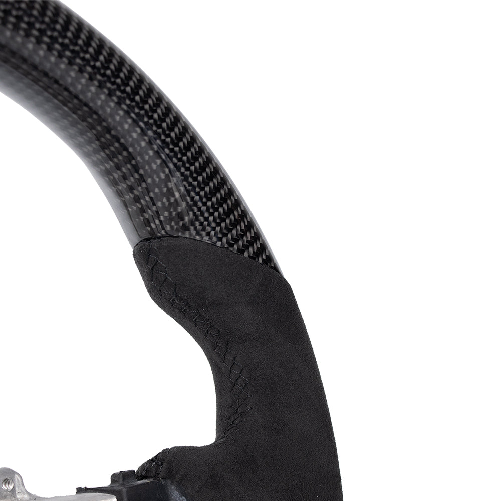 D-CARBON Lexus IS 2013–2023 Alcantara Carbon Fiber Flat Bottom Steering Wheel with LED RPM Display