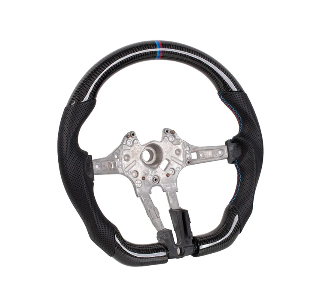 alt="BMW F Series Carbon Fiber Steering Wheel with LED"
