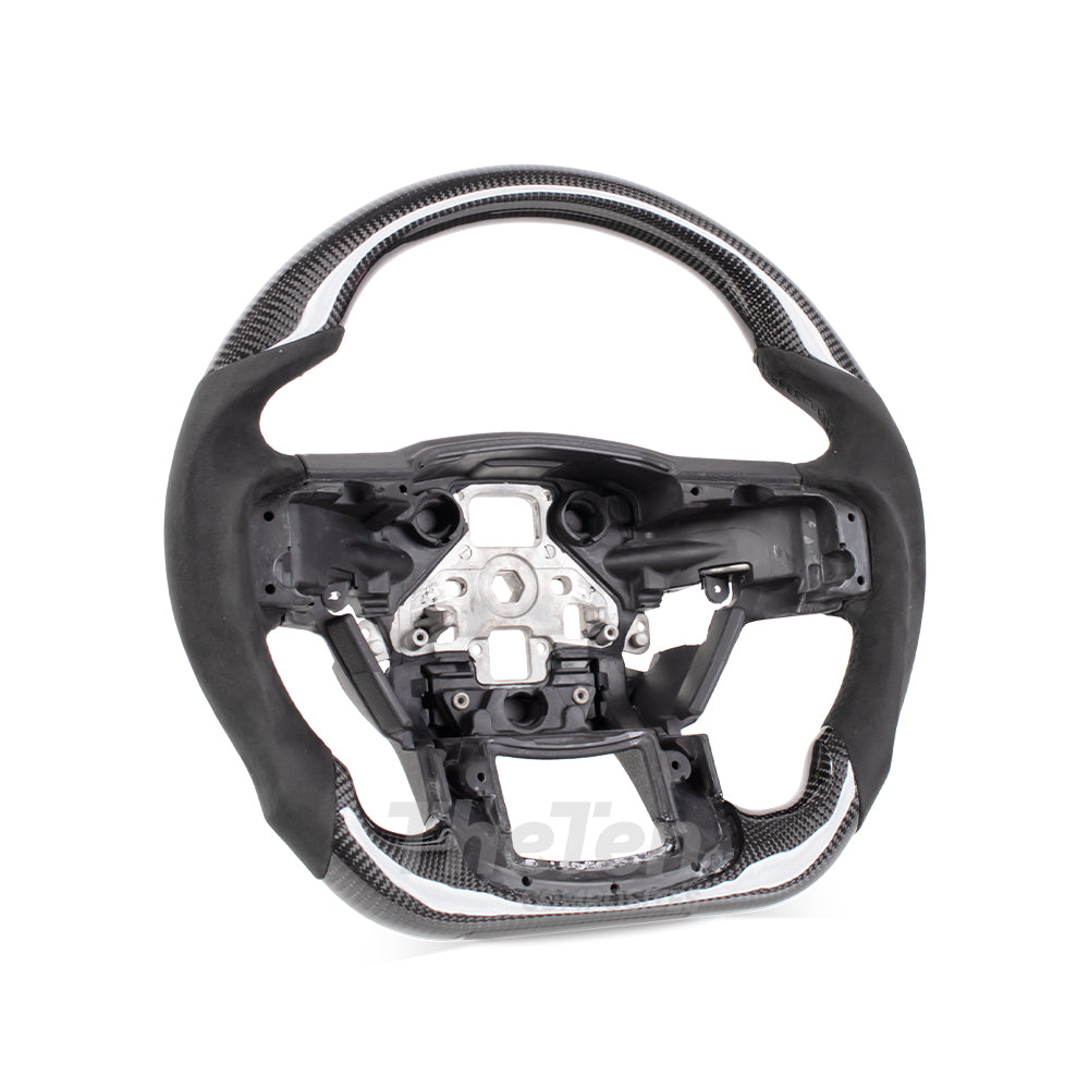 D-CARBON 2015-2020 FORD F150 Raptor II GLOSS CARBON FIBER & ALCANTARA STEERING WHEEL