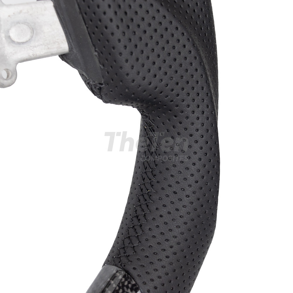 D-CARBON NISSAN GTR 2007-2016 GLOSSY CARBON FIBER BLACK NAPPA LEATHER STEERING WHEEL