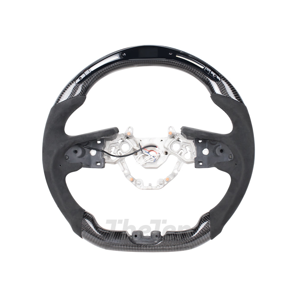 D-CARBON NISSAN GTR 2016-2024 CARBON FIBER ALCANTARA STEERING WHEEL WITH LED RACE DISPLAY