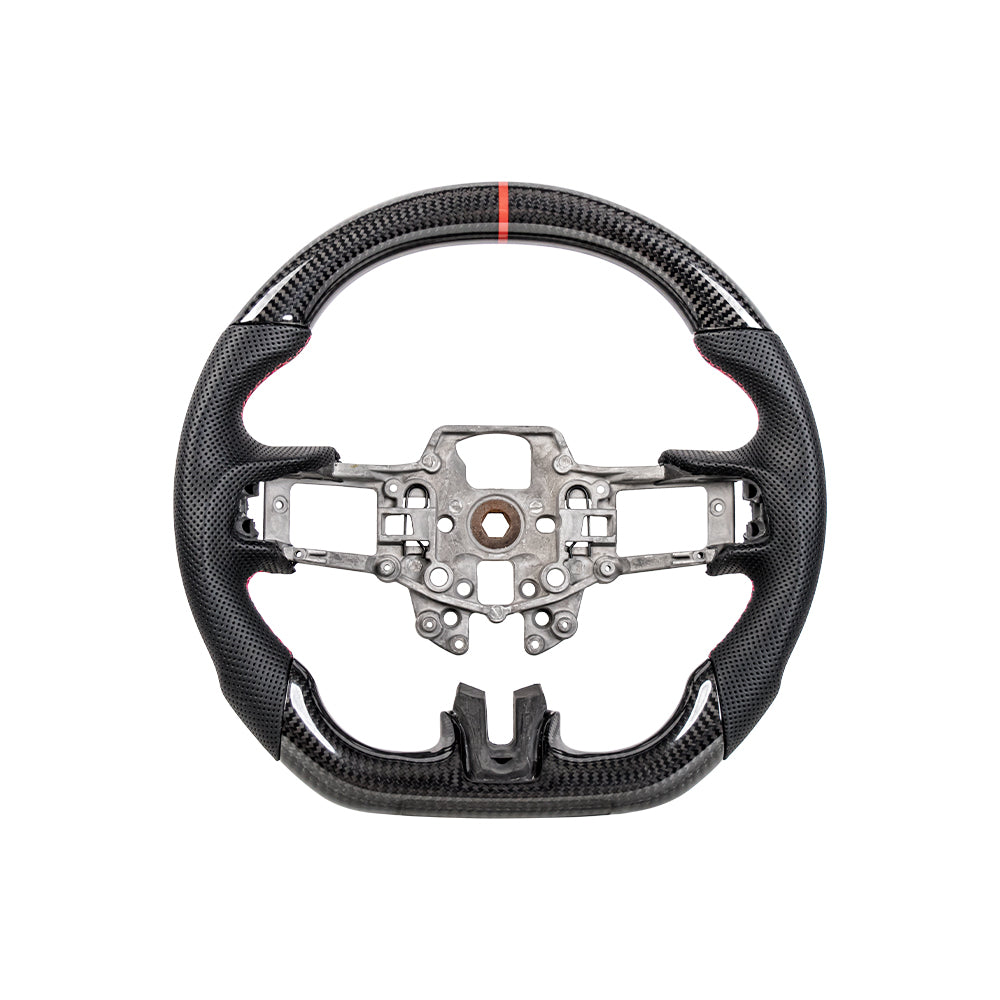 D-CARBON 2015–2017 Ford Mustang Carbon Fiber & Perforated Leather Steering Wheel