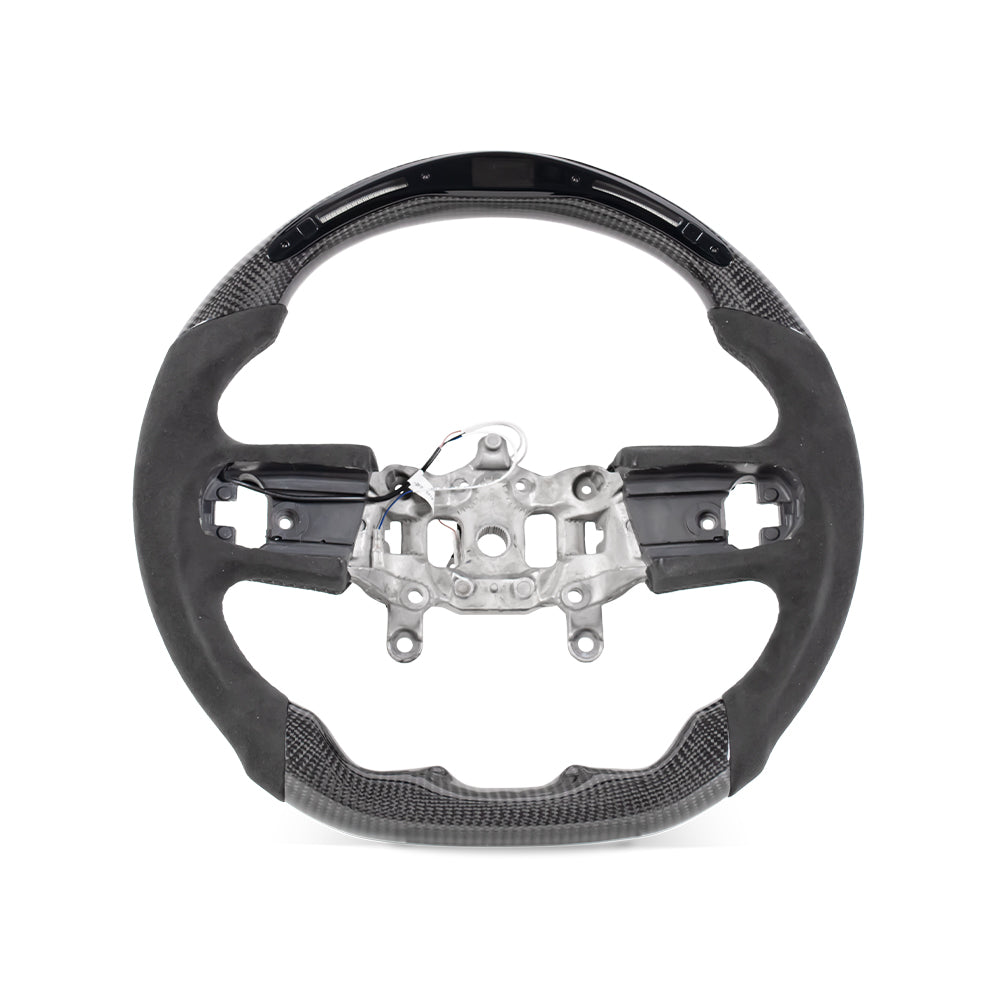 D-CARBON 2018+ Jeep Wrangler JL Steering Wheel In Gloss Carbon Fiber & Alcantara Grip With LED RACE DISPLAY