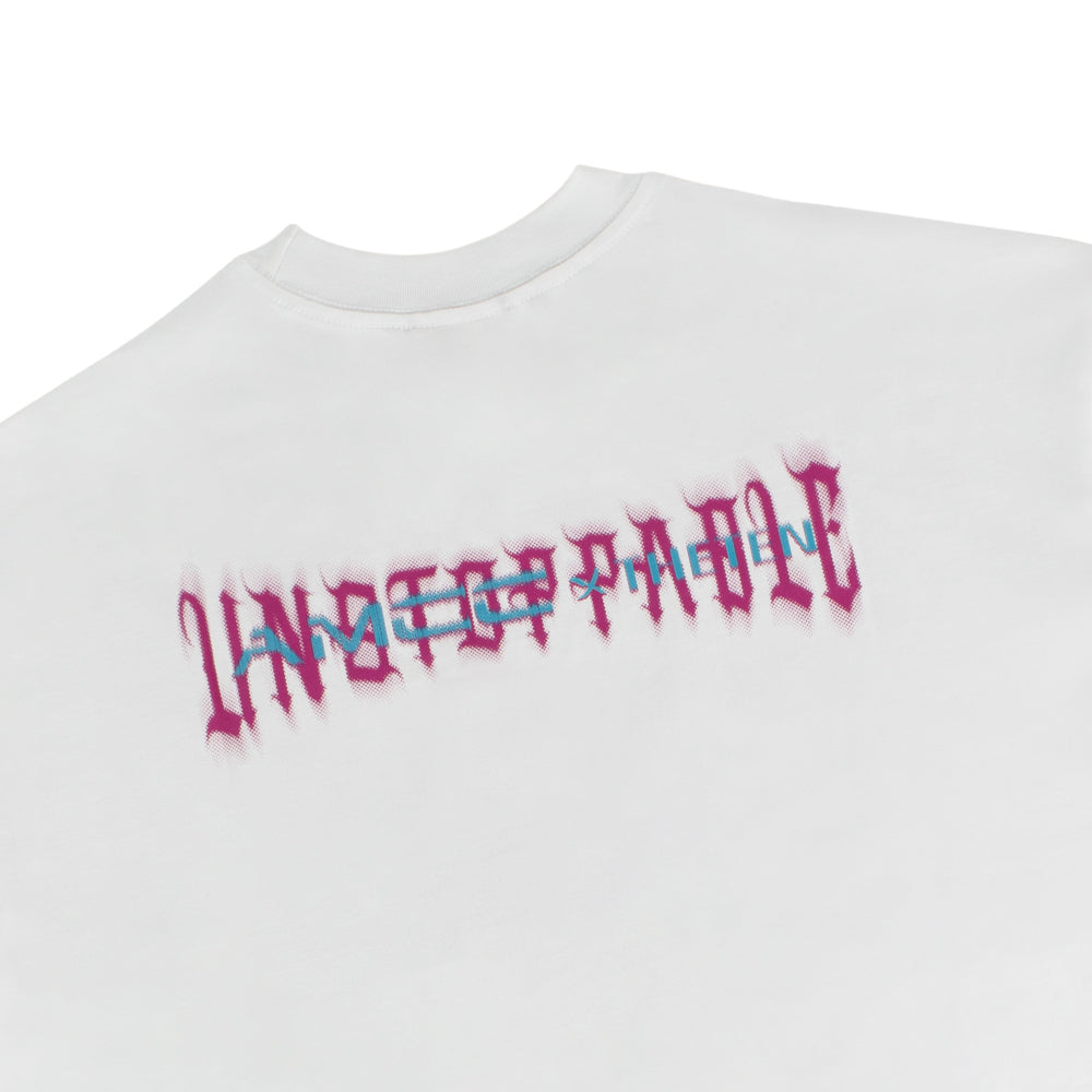 THETEN×AMCC LOGO T-SHIRT - SHANGHAI 121.4737°E"，31.2304"N"  (WHITE)