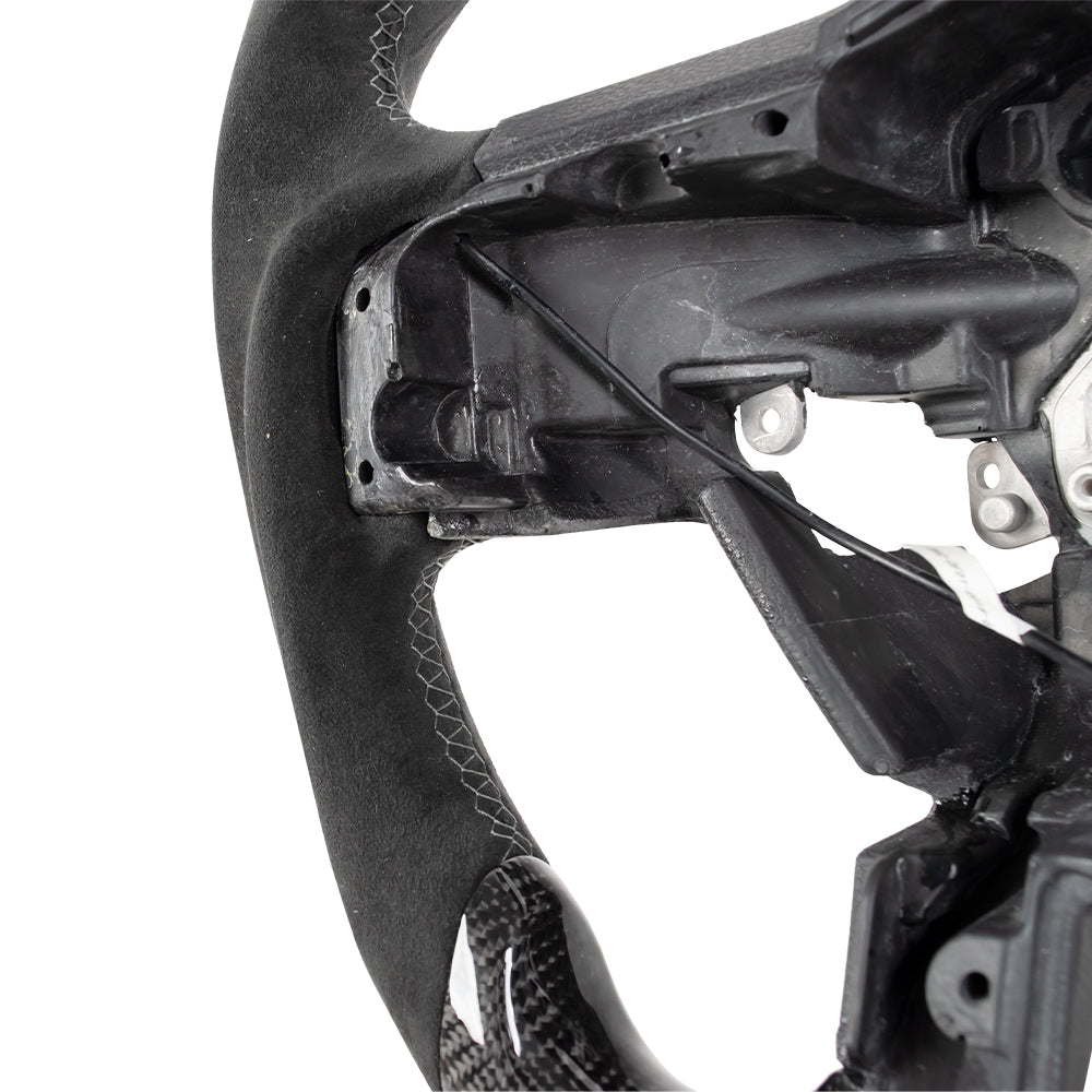 D-CARBON 2015-2020 FORD F150 Raptor II IN GLOSS CARBON FIBER STEERING WHEEL WITH LED RACE DISPLAY & ALCANTARA GRIP