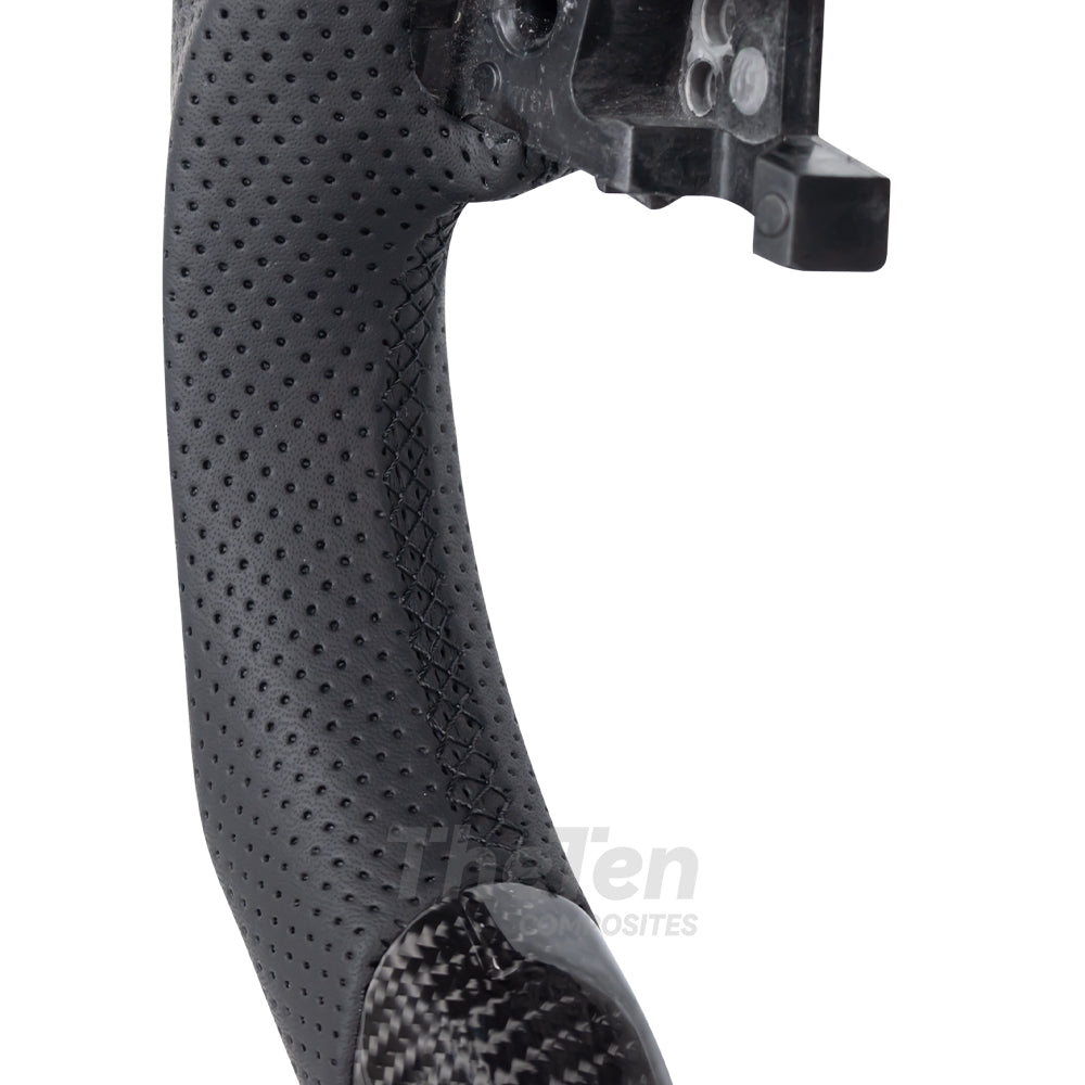D-CARBON HONDA 10TH GEN ACCORD GLOSSY CARBON FIBER BLACK PERFORATED LEATHER STEERING WHEEL