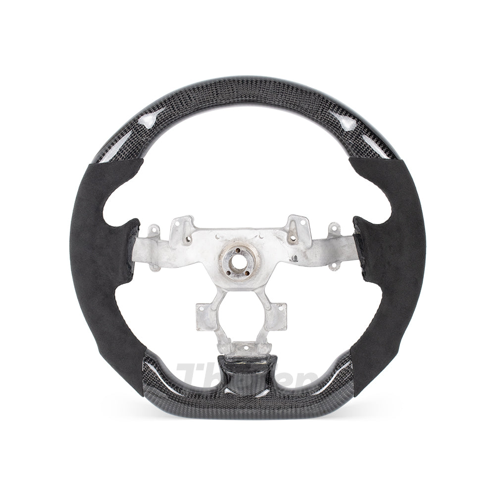 D-CARBON NISSAN GTR 2007-2016 GLOSSY CARBON FIBER ALCANTARA STEERING WHEEL