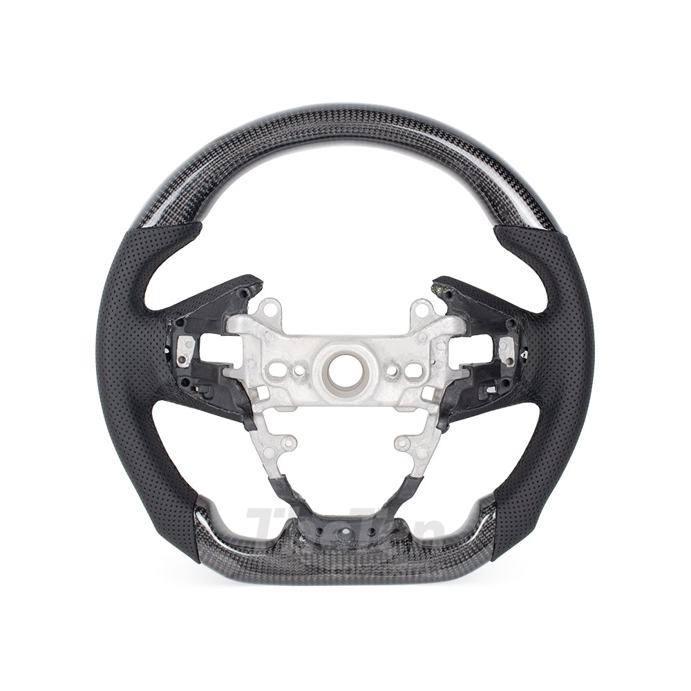 D-CARBON US VERSION HONDA CIVIC GLOSSY CARBON FIBER BLACK NAPPA LEATHER STEERING WHEEL