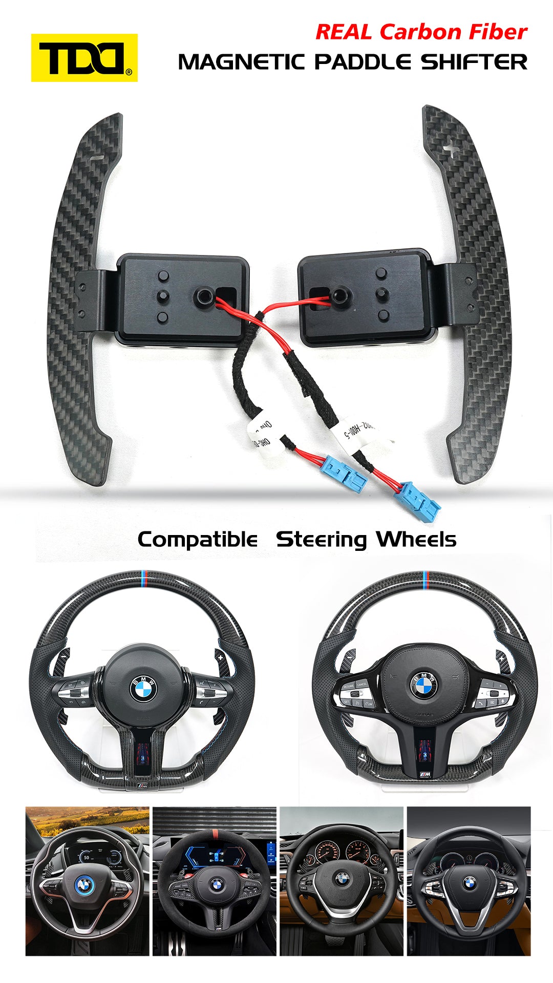 2012-2024 BMW F/G Chassis F30 F32 F10 G20 G30 Carbon Fiber Magnetic Paddle Shifters