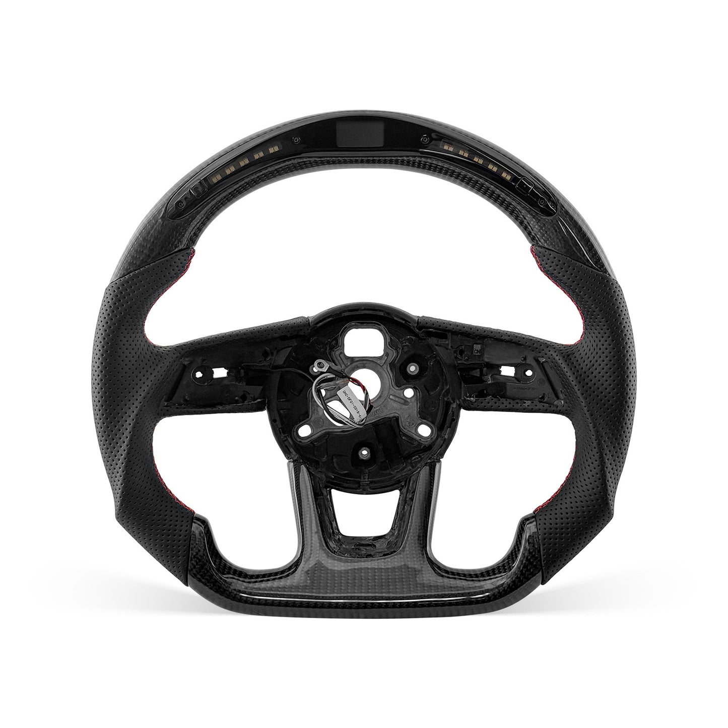 [PREVIEW] Audi A3/A4/A5/RS Series 2017-2026 Steering Wheel Style 01 · 3K Gloss Carbon Fiber · Perforated Leather · LED · With Paddle Opening