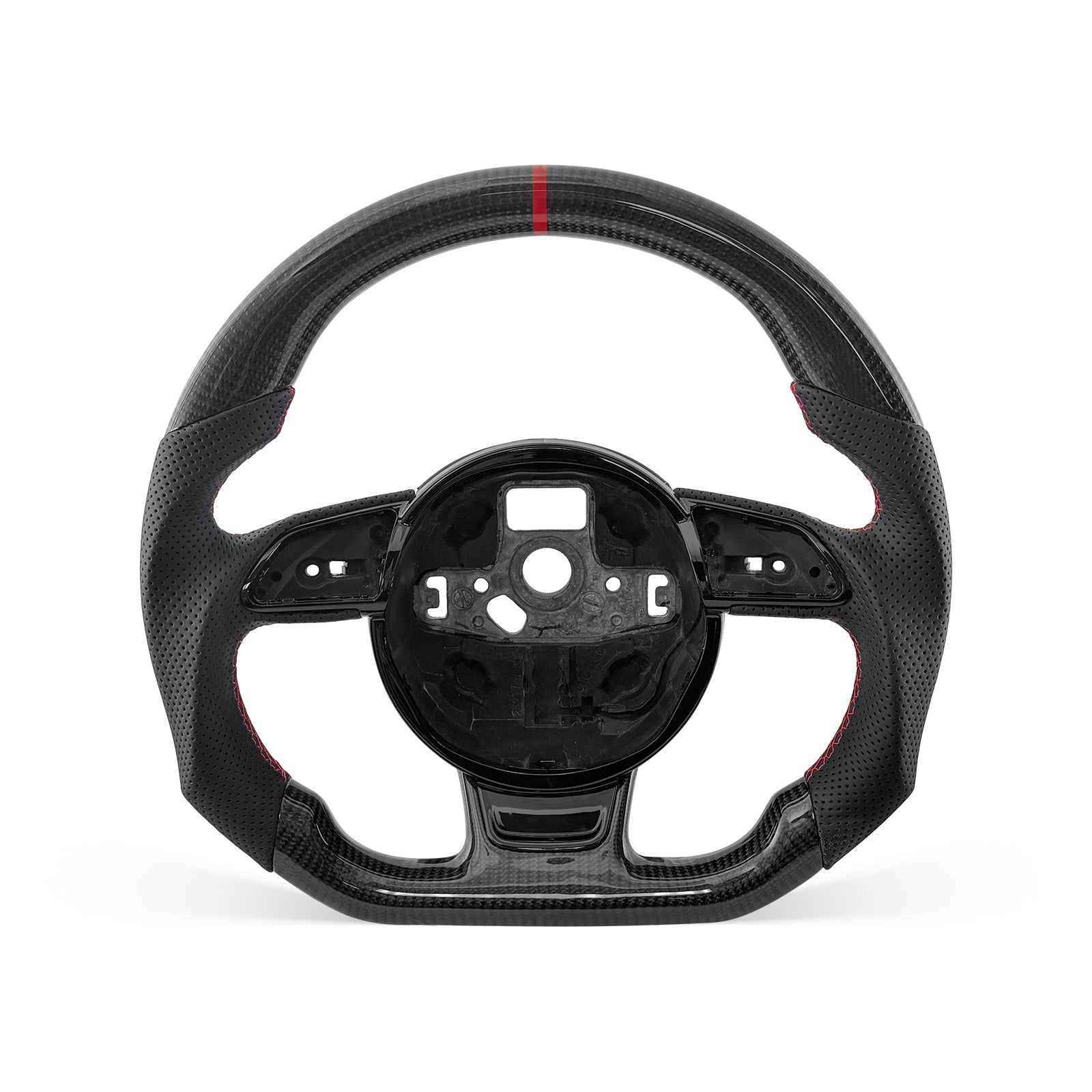 [PREVIEW] Audi A3/A4/A5/RS Series 2012-2016 Steering Wheel Style 01 · 3K Gloss Carbon Fiber · Perforated Leather · With Paddle Opening