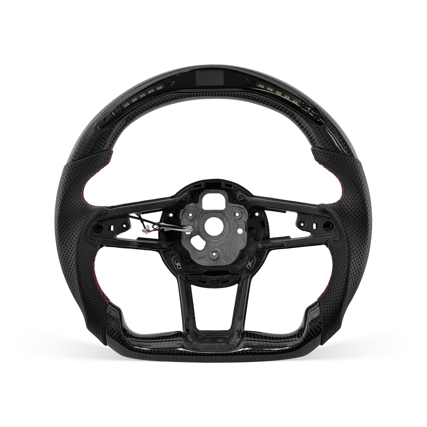 [PREVIEW] Audi R8/TT Series 2016-2026 Steering Wheel Style 01 · 3K Gloss Carbon Fiber · Perforated Leather · LED · With Paddle Opening