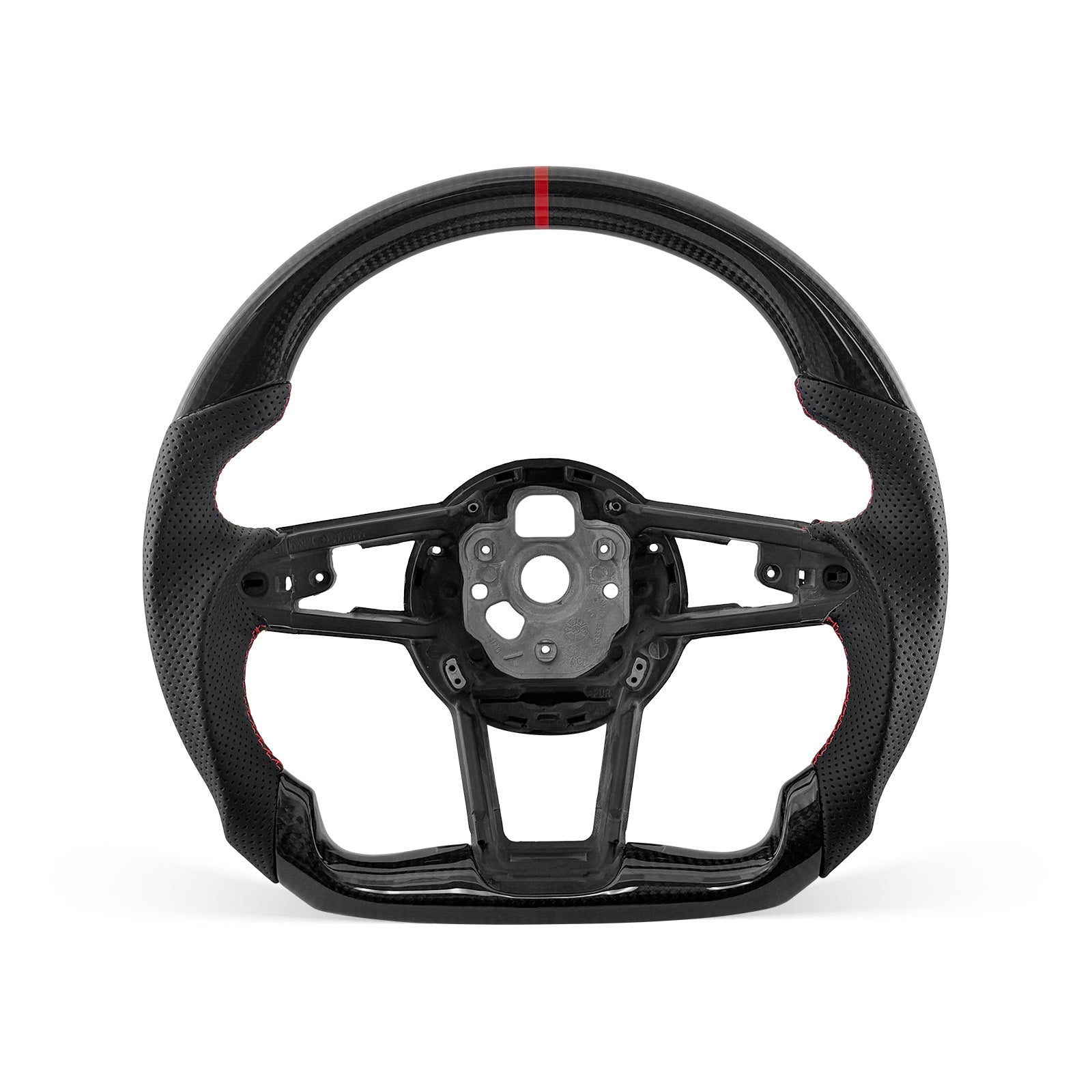[PREVIEW] Audi R8/TT Series 2016-2026 Steering Wheel Style 03 · 3K Gloss Carbon Fiber · Perforated Leather · With Paddle Opening