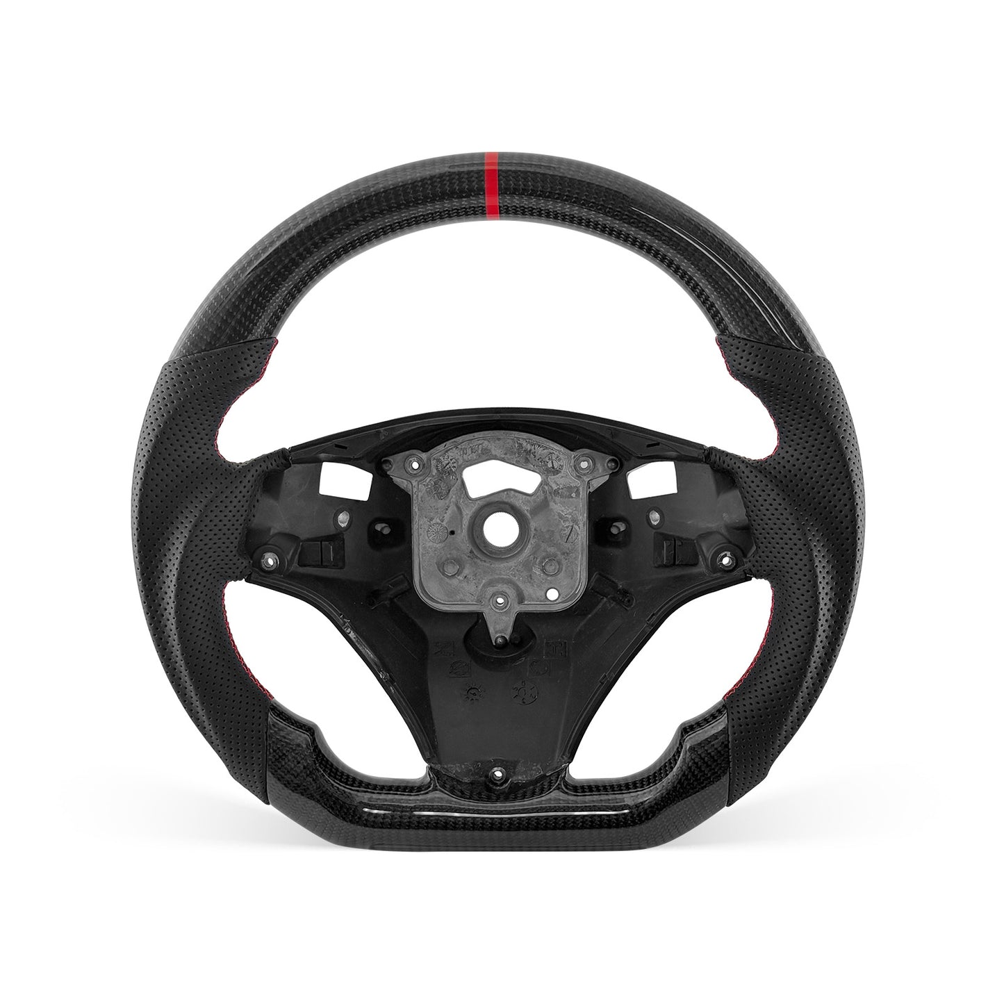 [PREVIEW] BMW 3 Series E90 2005-2012 Steering Wheel Style 01 · 3K Gloss Carbon Fiber · Perforated Leather · With Paddle Opening