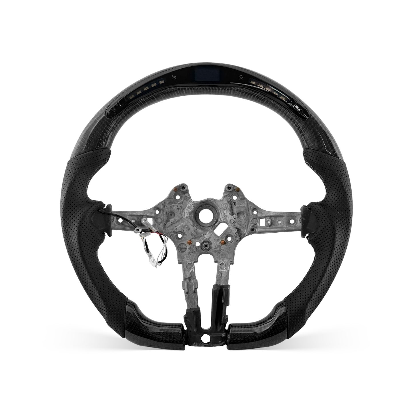 [PREVIEW] BMW 1/2/3/4/X Series F Chassis 2014-2019 Steering Wheel Style 01 · 3K Gloss Carbon Fiber · Perforated Leather · LED · Universal Paddle Compatibility