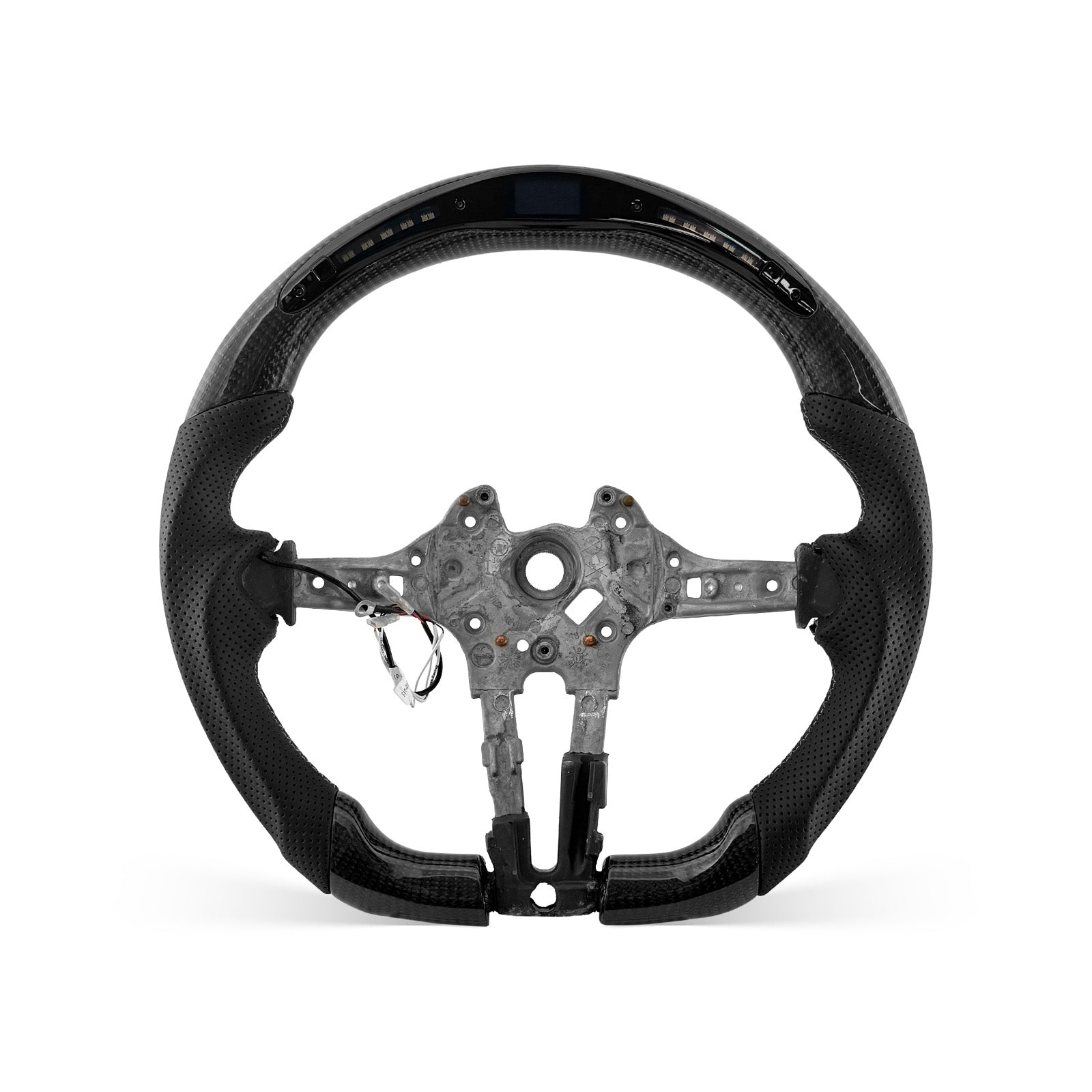 [PREVIEW] BMW 1/2/3/4/X Series F Chassis 2014-2019 Steering Wheel Style 01 · 3K Gloss Carbon Fiber · Perforated Leather · LED · Universal Paddle Compatibility