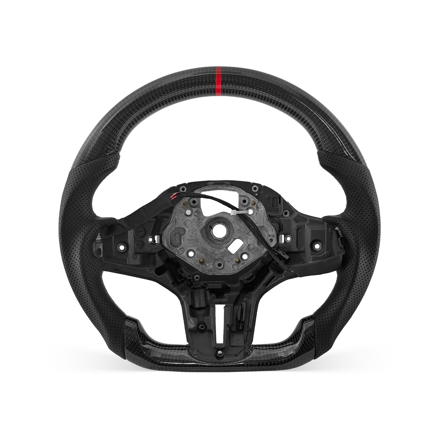 [PREVIEW] BMW 5/6/7/8/X Series G Chassis 2017-2024 Steering Wheel Style 02 · 3K Gloss Carbon Fiber · Perforated Leather · Heated · With Paddle Opening