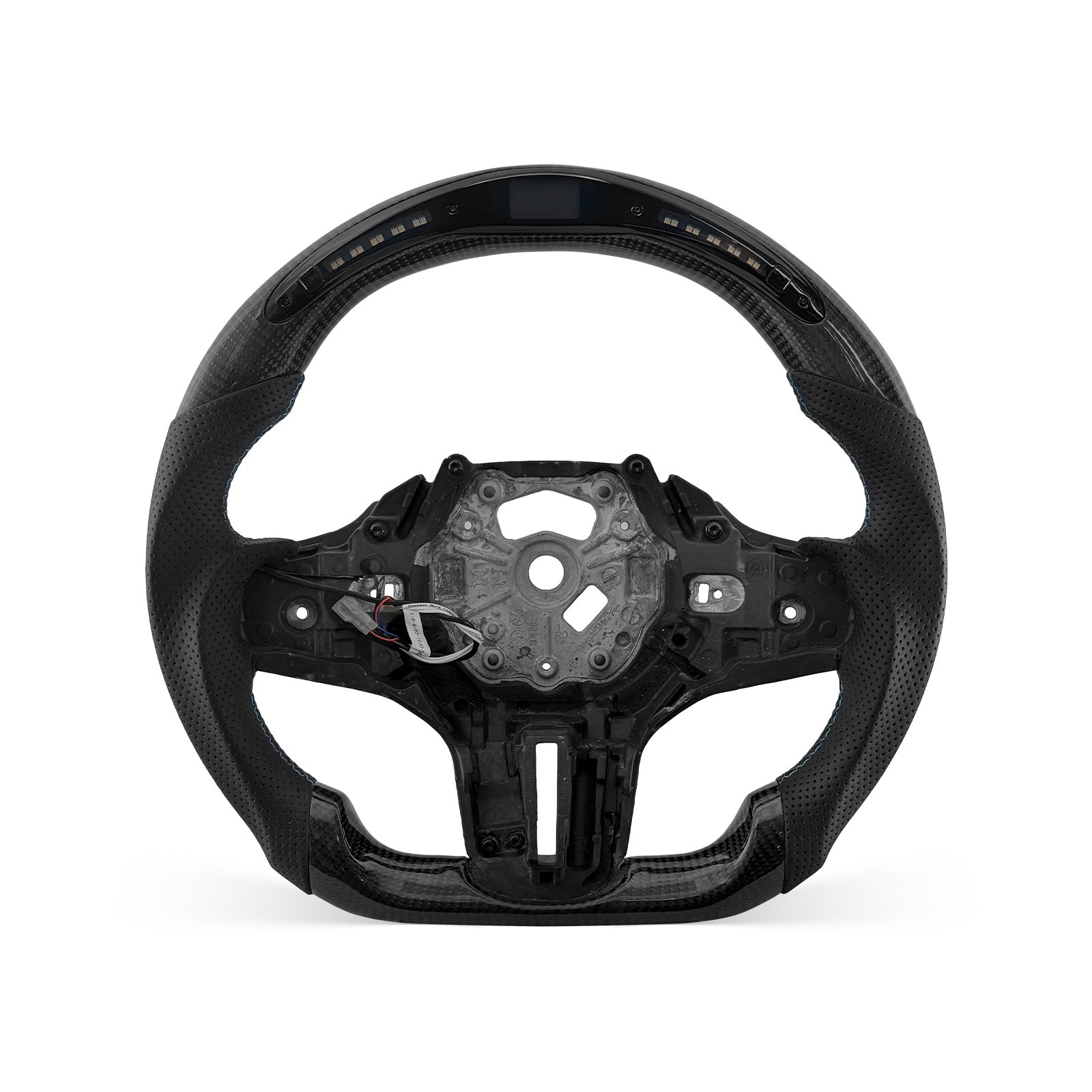 [PREVIEW] BMW 1/2/3/4/Z/M Series G Chassis 2019-2024 Steering Wheel Style 01 · 3K Gloss Carbon Fiber · Perforated Leather · LED · With Paddle Opening