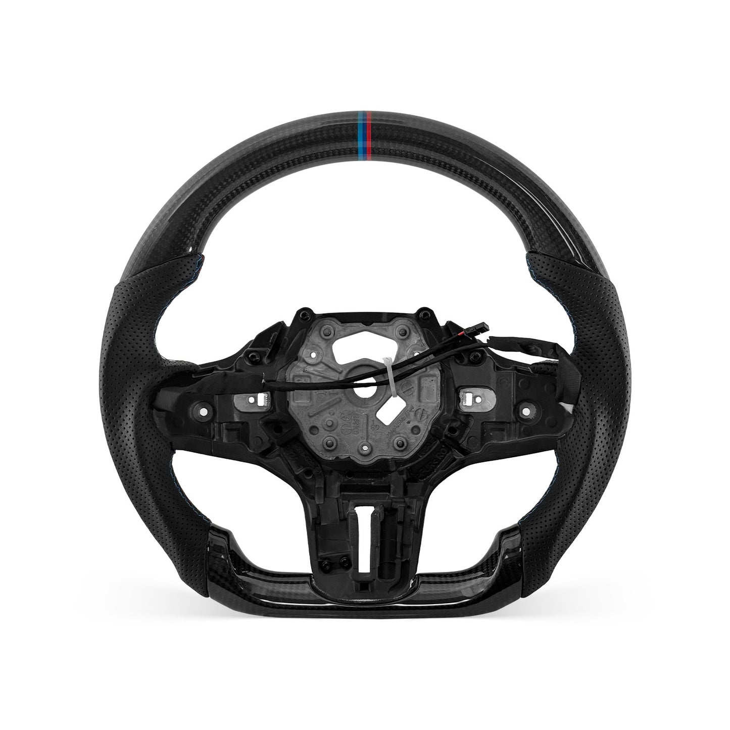 [PREVIEW] BMW 1/2/3/4/Z/M Series G Chassis 2019-2024 Steering Wheel Style 02 · 3K Gloss Carbon Fiber · Perforated Leather · Heated · With Paddle Opening