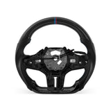 [PREVIEW] BMW 1/2/3/4/Z/M Series G Chassis 2019-2024 Steering Wheel Style 02 · 3K Gloss Carbon Fiber · Perforated Leather · Heated · With Paddle Opening